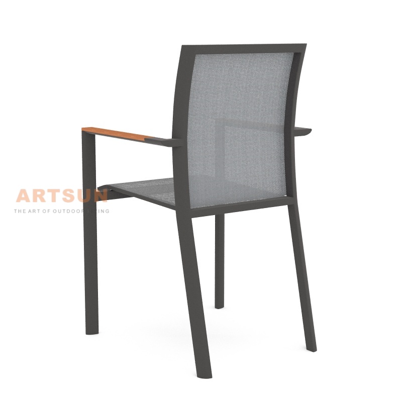 Design moderne chaise extérieure jardin en aluminium empilable pour café