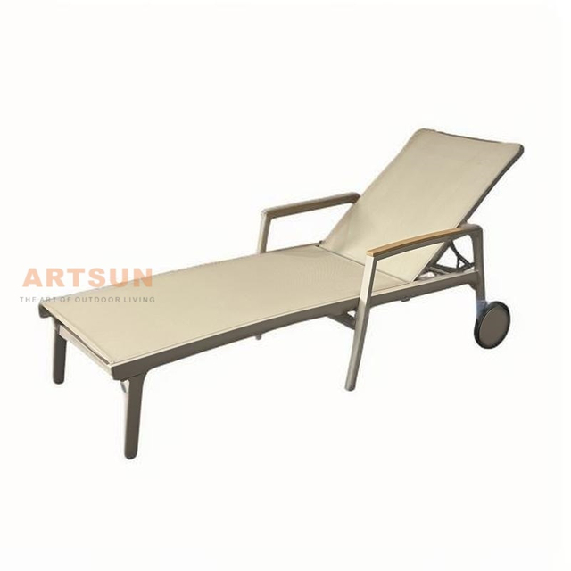 Piscine allongée en aluminium extérieur salon chaise à la plage avec accoudoir