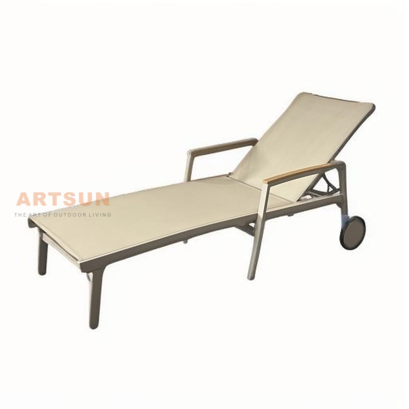 Piscine allongée en aluminium extérieur salon chaise à la plage avec accoudoir