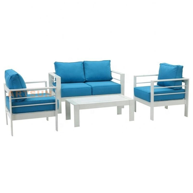 Patio de blanc en aluminium Whitel Sofa de jardin modulaire pour balcon