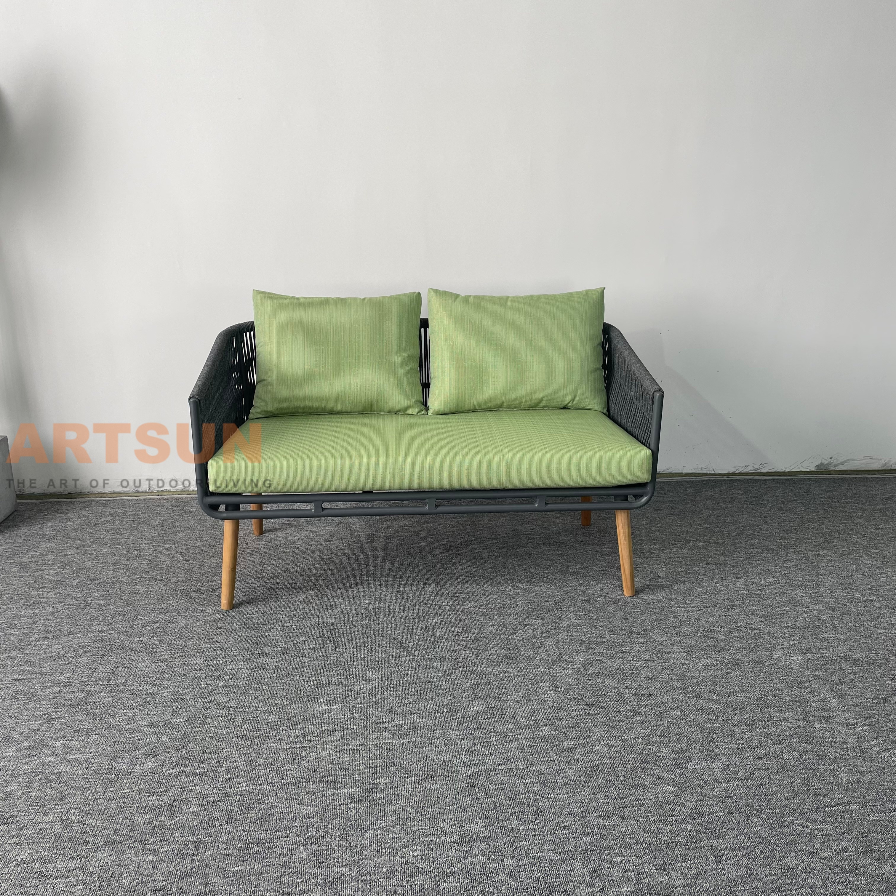 Corde à corde tissée la plus populaire canapé de jardin léger pour la relaxation extérieure