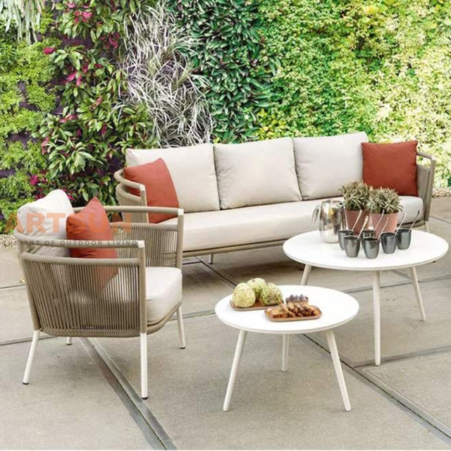 Vente chaude en aluminium sectionnel SOFF de jardin en plein air avec table basse