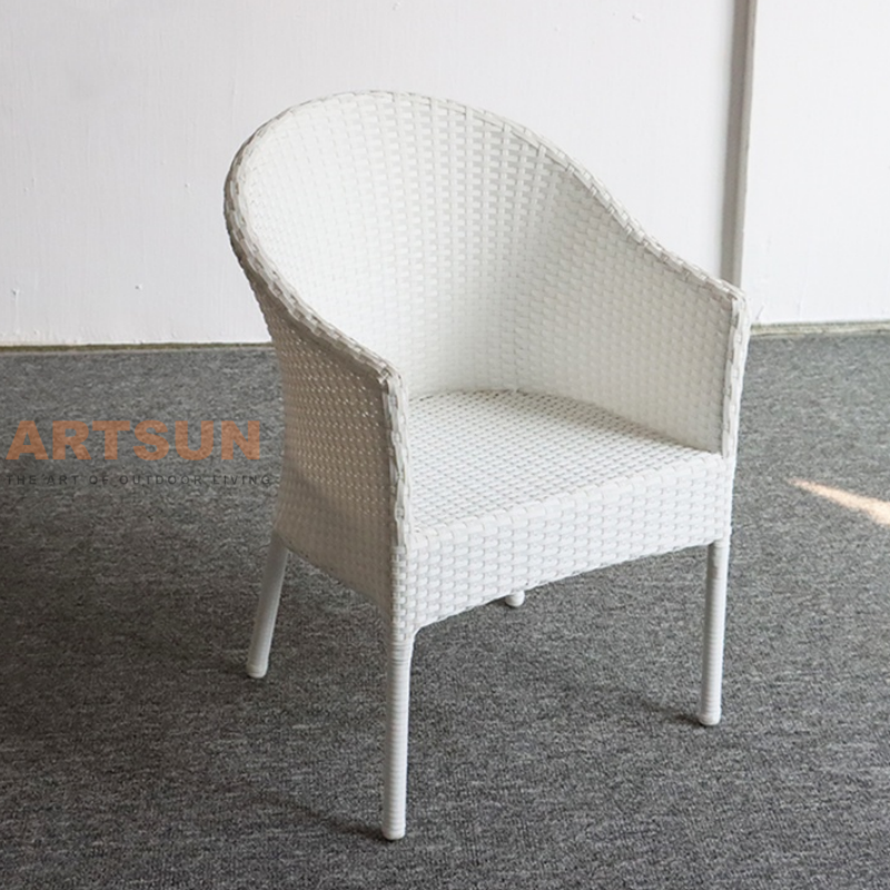 Chaise blanche de patio en osier de haute qualité pour jardin