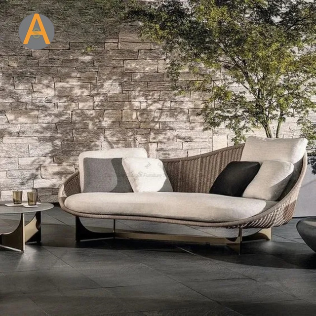 Hot moderne extérieur patio pe rattan canapé pour villa