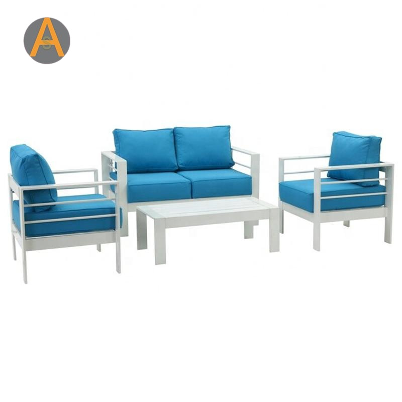 Patio de blanc en aluminium Whitel Sofa de jardin modulaire pour balcon