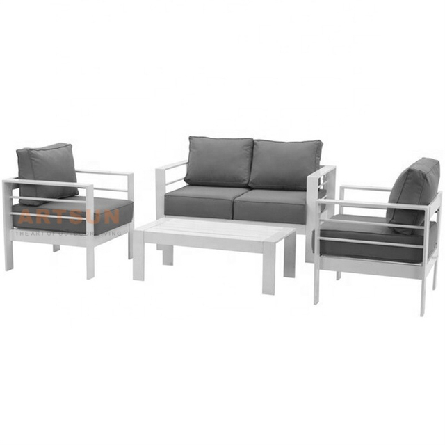 Patio de blanc en aluminium Whitel Sofa de jardin modulaire pour balcon