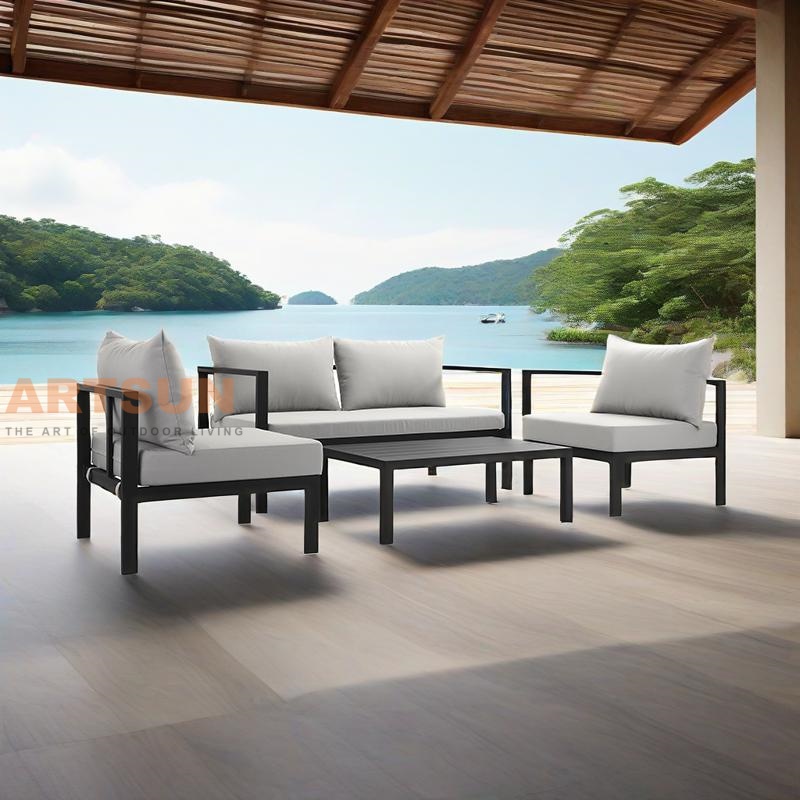 Ensemble de canapé sectionnel extérieur en aluminium moderne de haute qualité