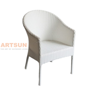 Chaise blanche de patio en osier de haute qualité pour jardin