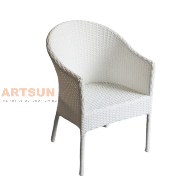 Chaise blanche de patio en osier de haute qualité pour jardin