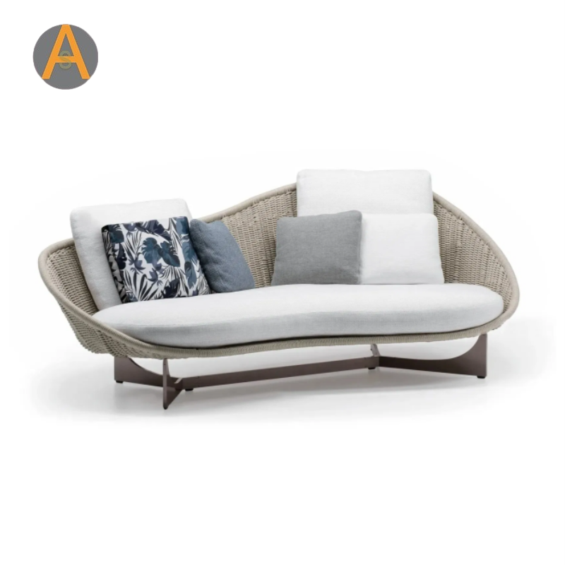 Hot moderne extérieur patio pe rattan canapé pour villa