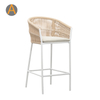 Ensemble de table de table de barre de patio tissé de corde le plus favorable