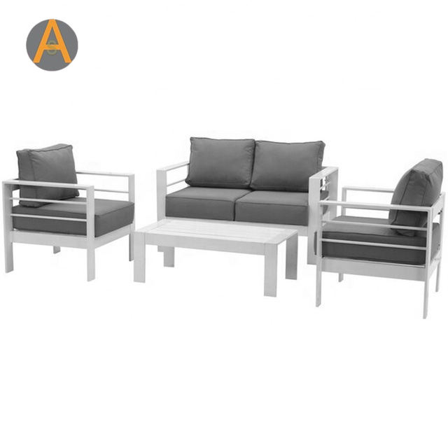 Patio de blanc en aluminium Whitel Sofa de jardin modulaire pour balcon