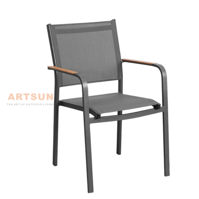 Chaises de salle à manger empilables de design respirant pour la cour