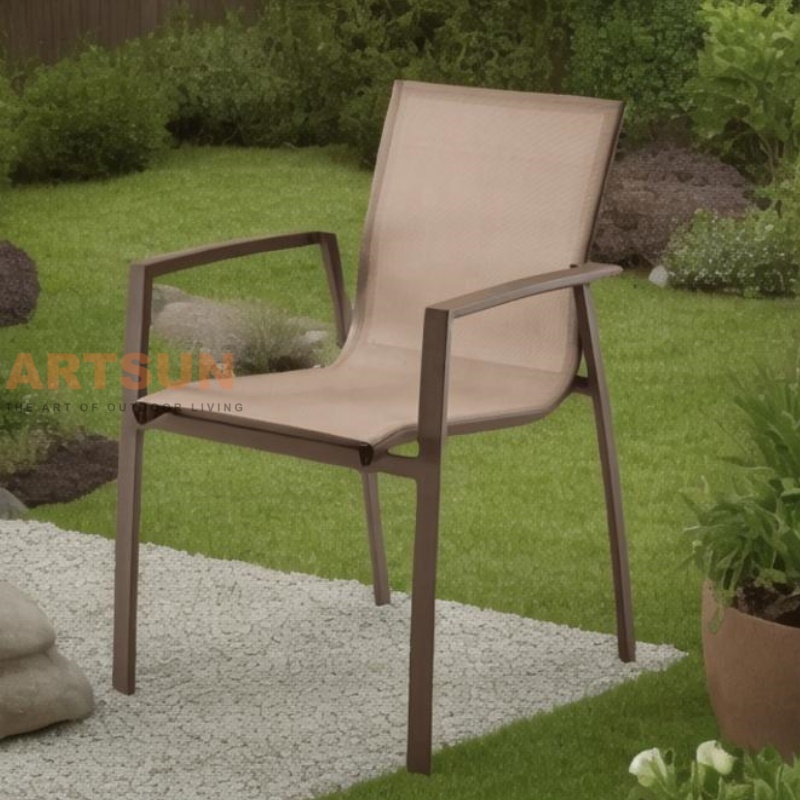 Design respirant chaises de salle à manger empilables pour jardin extérieur