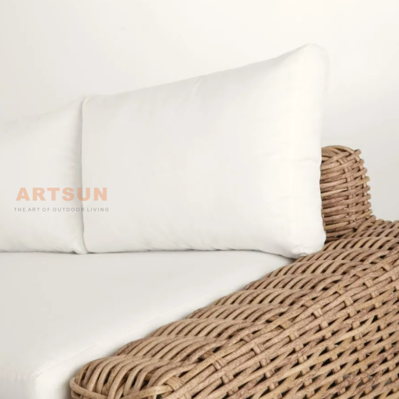 Sofa de jardin en osier en gros rotinage pour extérieur