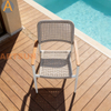 Nouveau design haut de gamme empilable pour patio extérieur, tissage de cordes de jardin, garantie résistante aux intempéries, chaise de salle à manger pour complexe hôtelier, villa, restaurant, hospitalité au bord de la piscine
