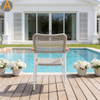 Nouveau design haut de gamme empilable pour patio extérieur, tissage de cordes de jardin, garantie résistante aux intempéries, chaise de salle à manger pour complexe hôtelier, villa, restaurant, hospitalité au bord de la piscine