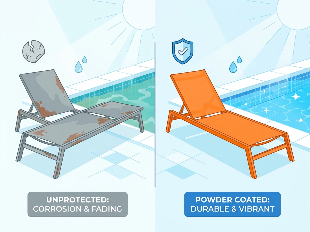 Lounger de soleil en aluminium